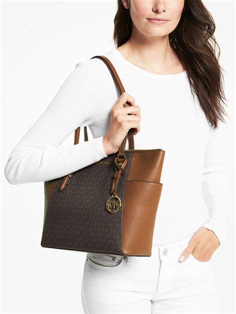 michael kors charlotte tote brown